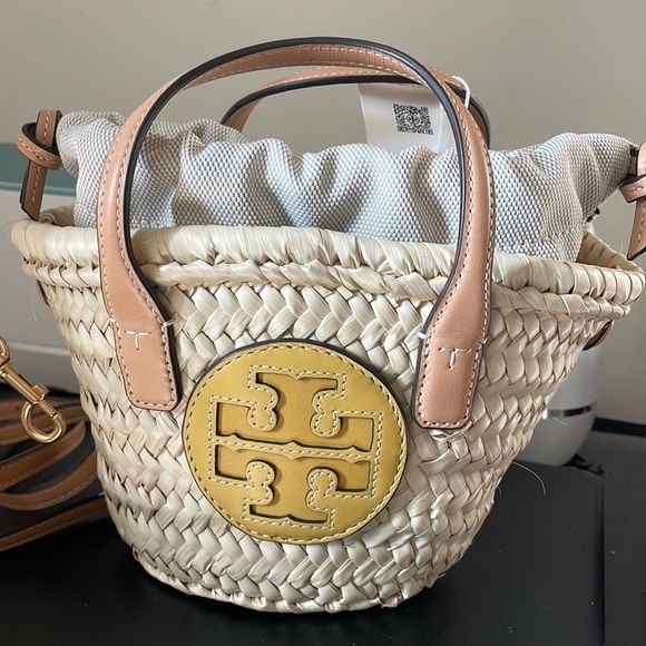 Tory Burch Ella Straw mini Basket | Poshmark