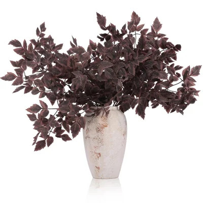4 Pcs Artificial Cimicifuga Leaf Spray, 23 In Faux Burgundy Fall Greenery Branch | Wayfair North America