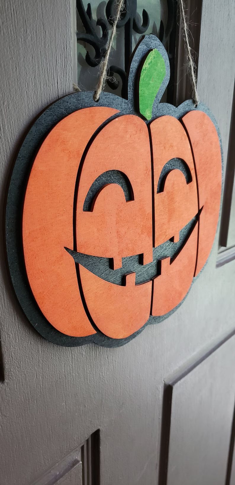 Jack O Lantern Door Hanger Jack O Lantern Halloween Decor - Etsy | Etsy (US)
