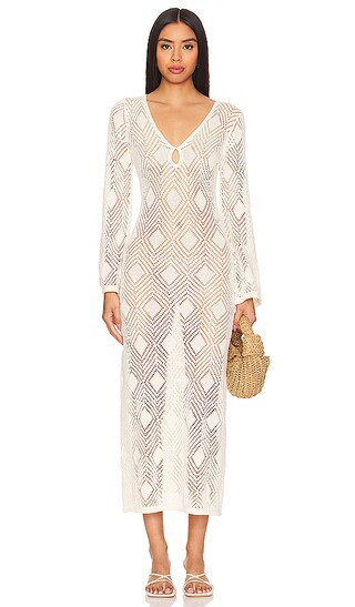 Serena Pointelle Dress in Off White | Revolve Clothing (Global)