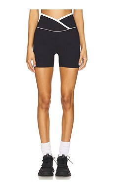 YEAR OF OURS Ribbed Two Tone Veronica Short in Black & White from Revolve.com | Revolve Clothing (Global)