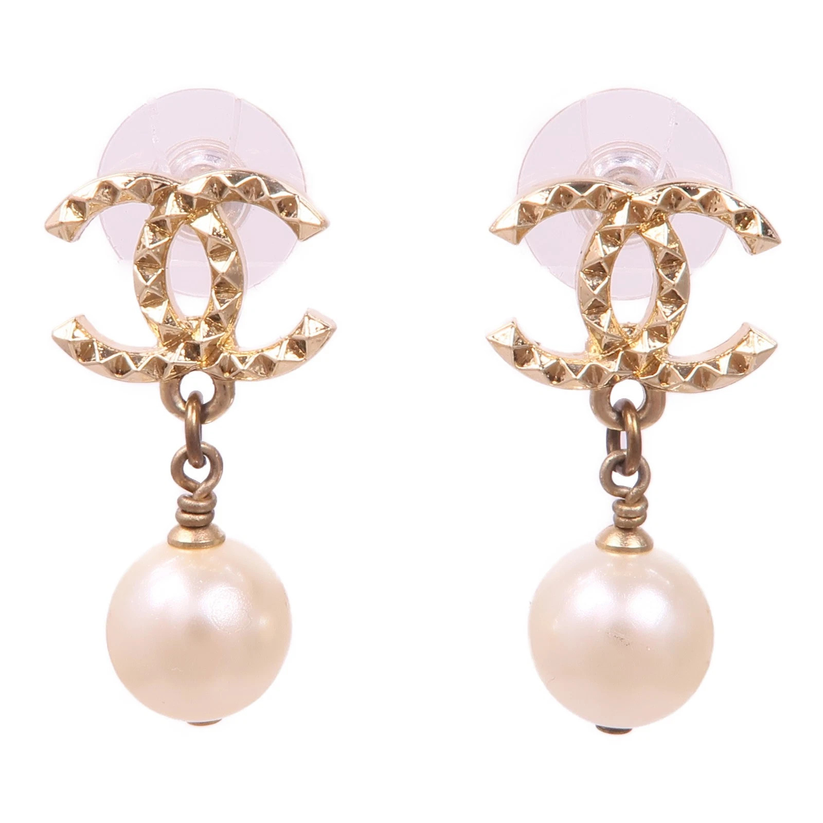 CHANEL CC Earrings Metal Gold | eBay US