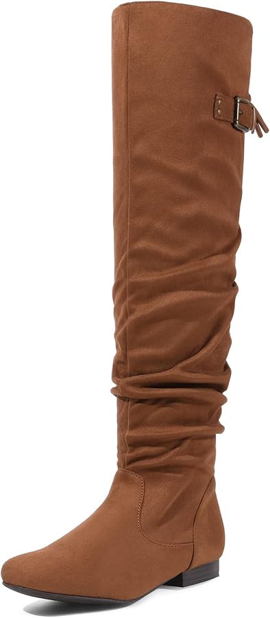 DREAM PAIRS Women's Suede Over The Knee Thigh High Winter Boots | Amazon (US)