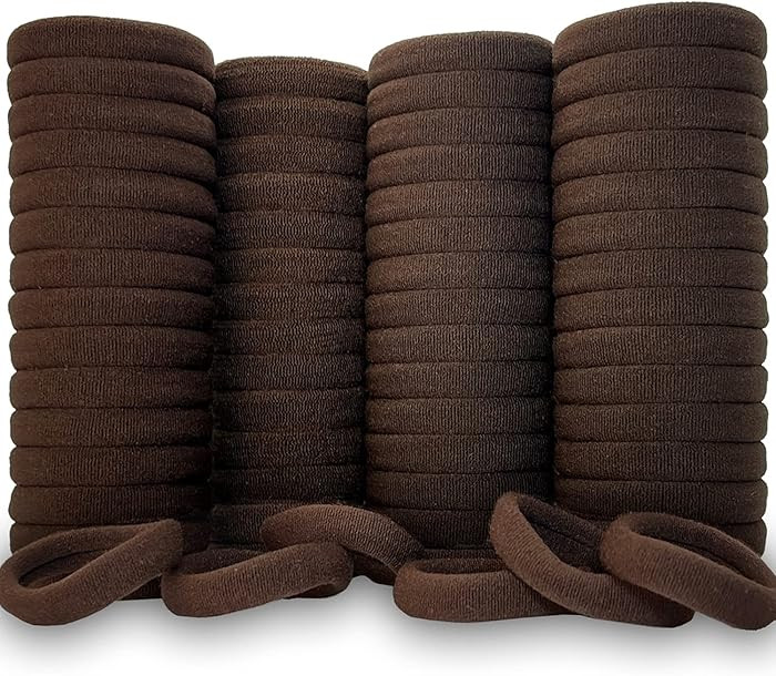 100 Pack Seamless Cotton Elastic Hair Ties for Women, Ponytail Holders, Stretch Hair Accessories,... | Amazon (US)