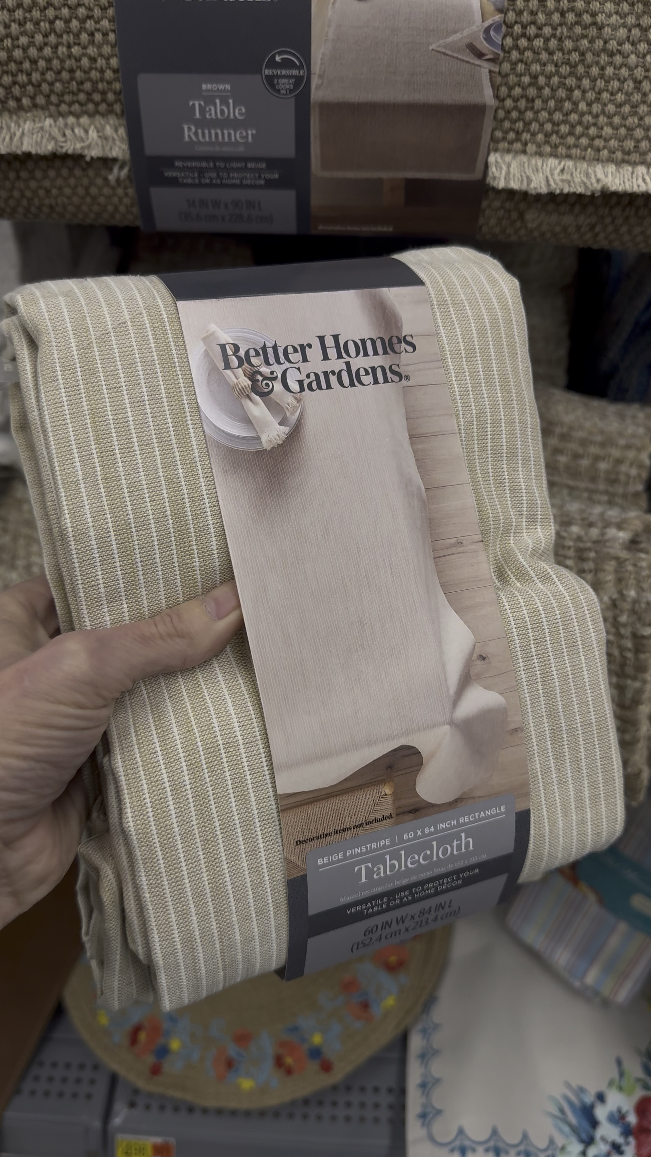 This tablecloth was super pretty in store, comes in two sizes, beige pinstripe tablecloth from Better Homes & Gardens Walmart, Walmart dining room must have only 1198

#LTKSaleAlert #LTKHome #LTKStyleTip