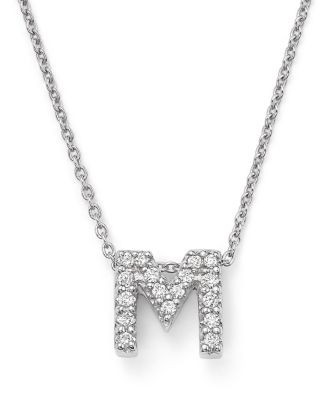 18K White Gold "Love Letter" Initial Pendant Necklace with Diamonds, 16" | Bloomingdale's (US)