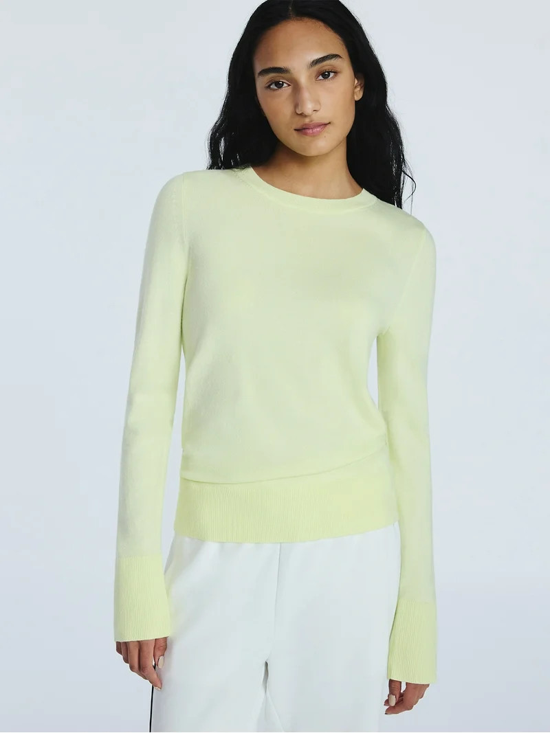 Free Assembly Women's and Women's Plus Cozy Yarn Crewneck Sweater with Long Sleeves. Lightweight,... | Walmart (US)