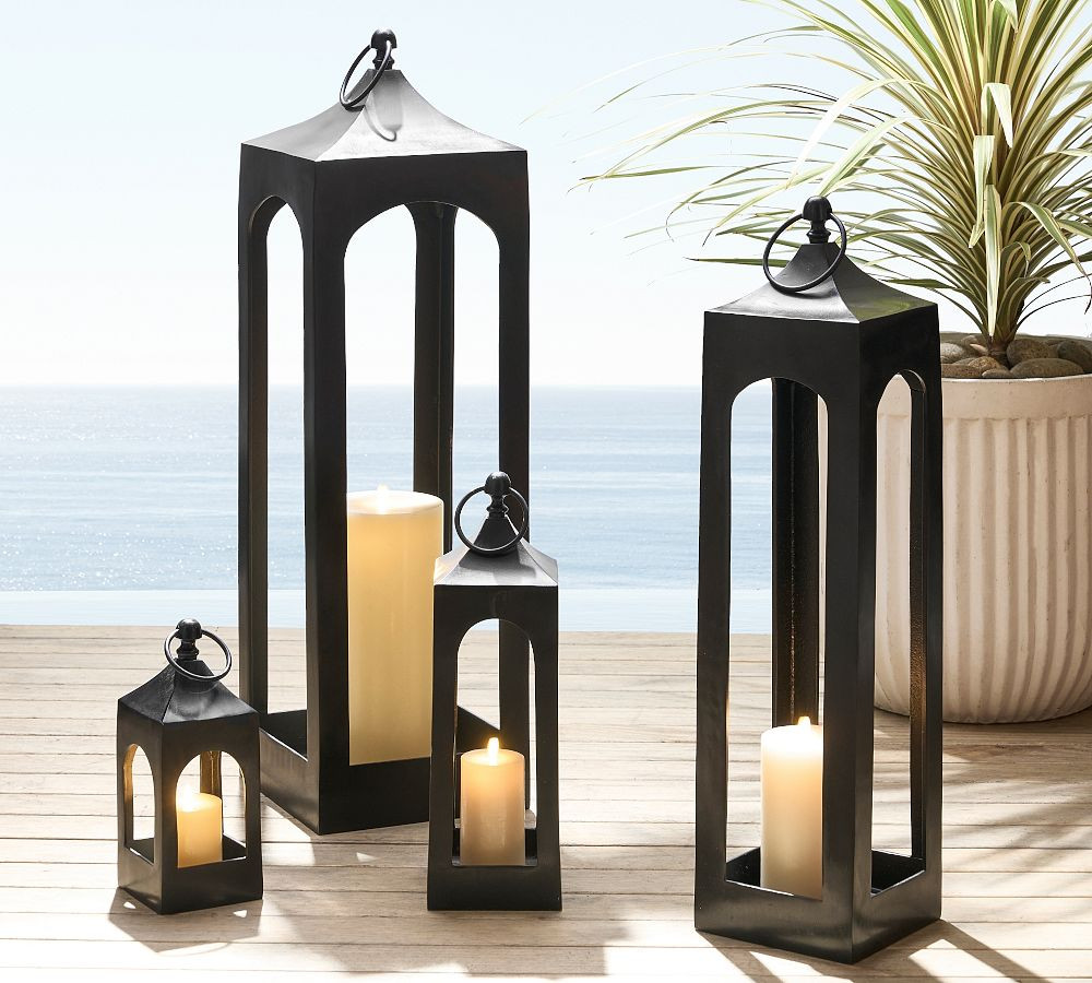 Caleb Handcrafted Metal Outdoor Lantern | Pottery Barn (US)