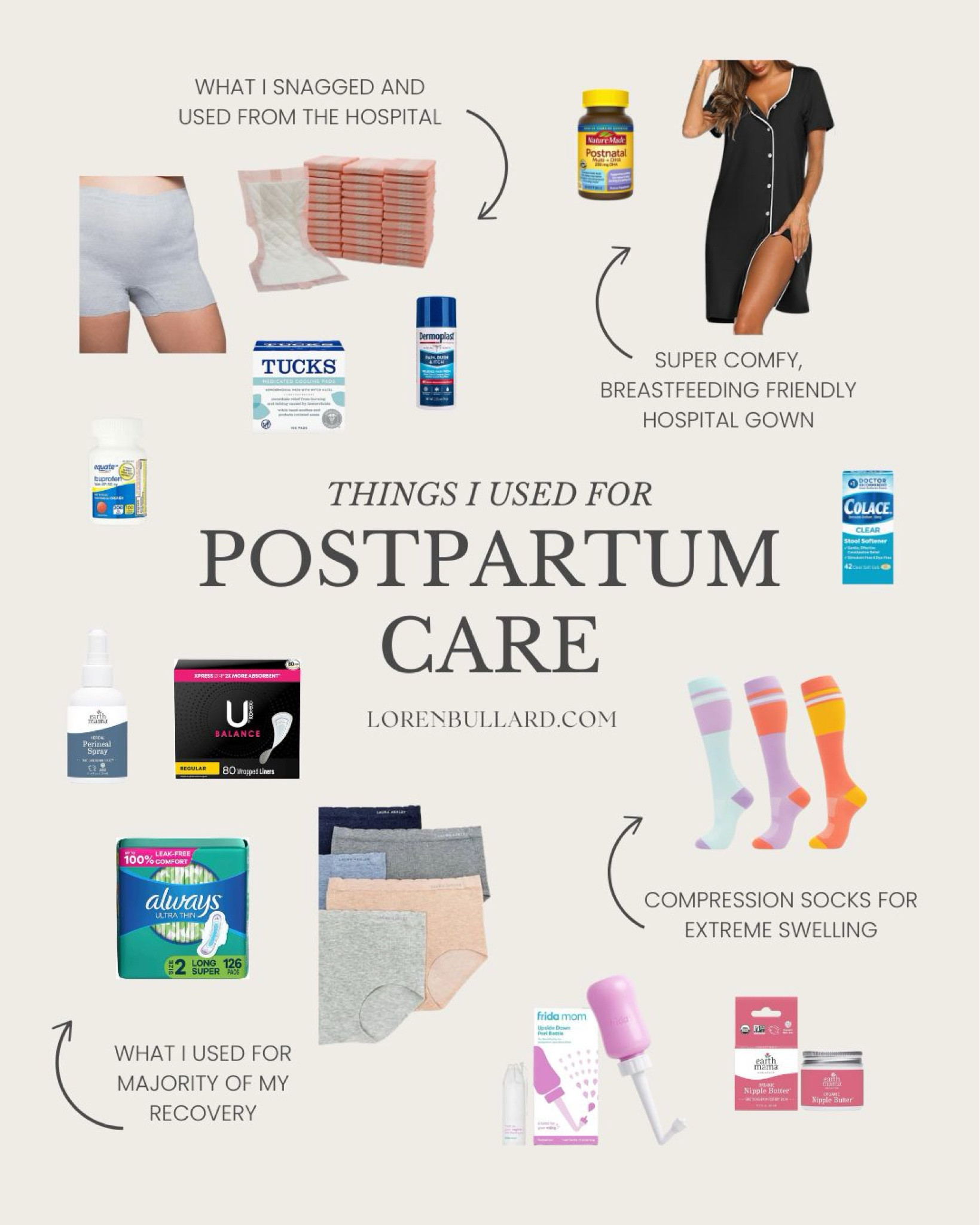 I had a very quick and easy postpartum recovery, so I didn’t really NEED what most people suggest for postpartum care. These are the things that I actually used!

PRO TIPS:
• Get a button down sleep shirt/gown for the hospital. It’s perfect for all things recovery and easy nursing!
• Once I transitioned out of the hospital mesh undies, I didn’t have any underwear that fit well. My pre-pregnancy was too tight while my maternity underwear was too big. Get some underwear in different sizes!

#postpartum #postpartumcare #newmom #momlife 