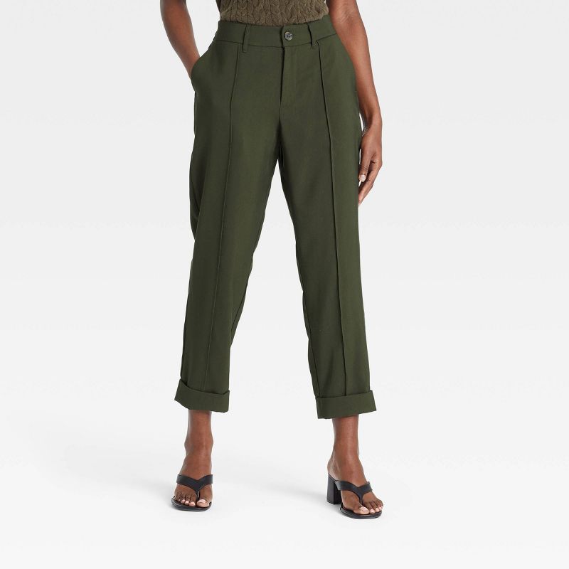 Women's High-Rise Slim Straight Leg Pintuck Ankle Pants - A New Day™ | Target