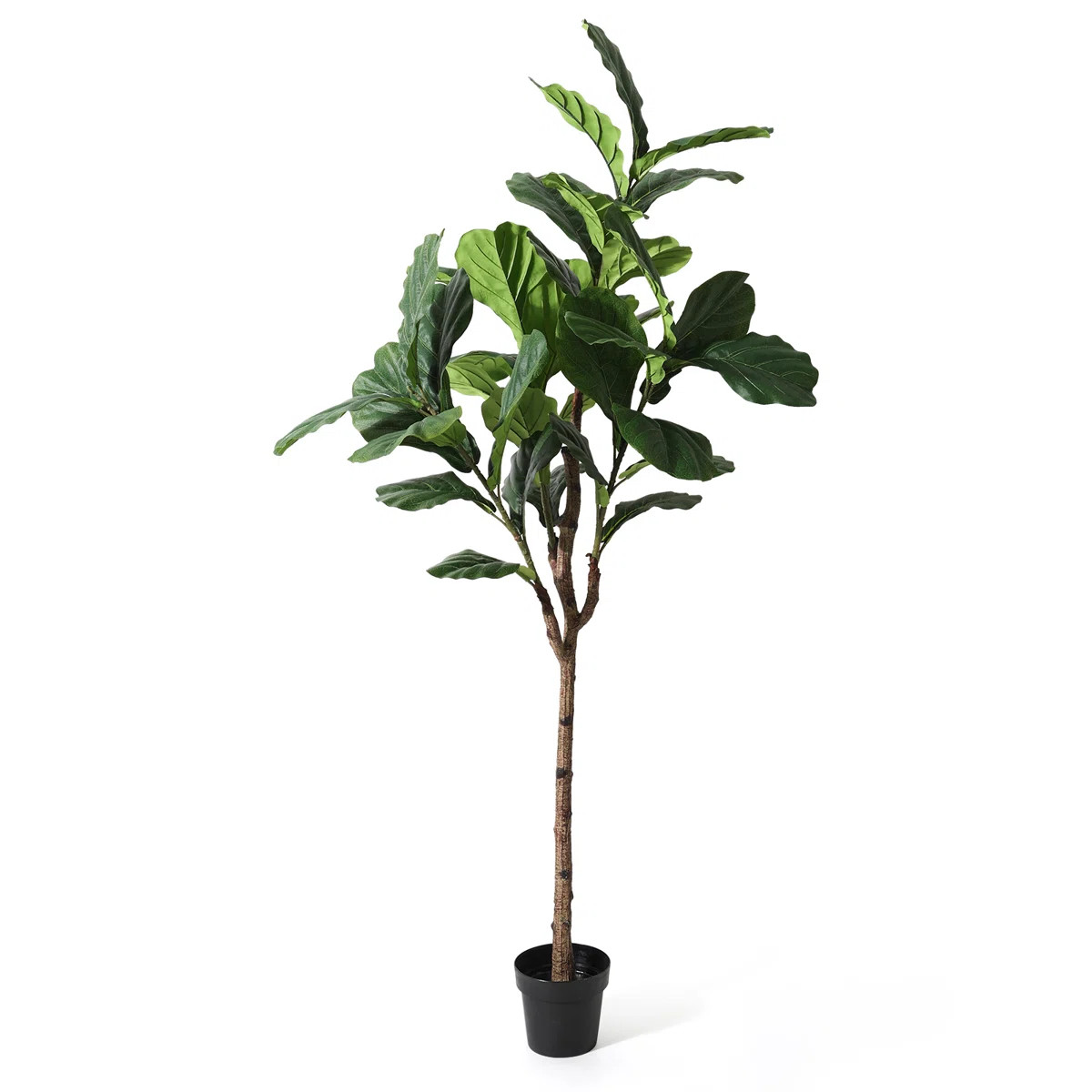 Fake Plants 82.6'' Tall Artificial Fiddle Leaf Fig Tree in Black Pot for Home Office Décor | Wayfair North America
