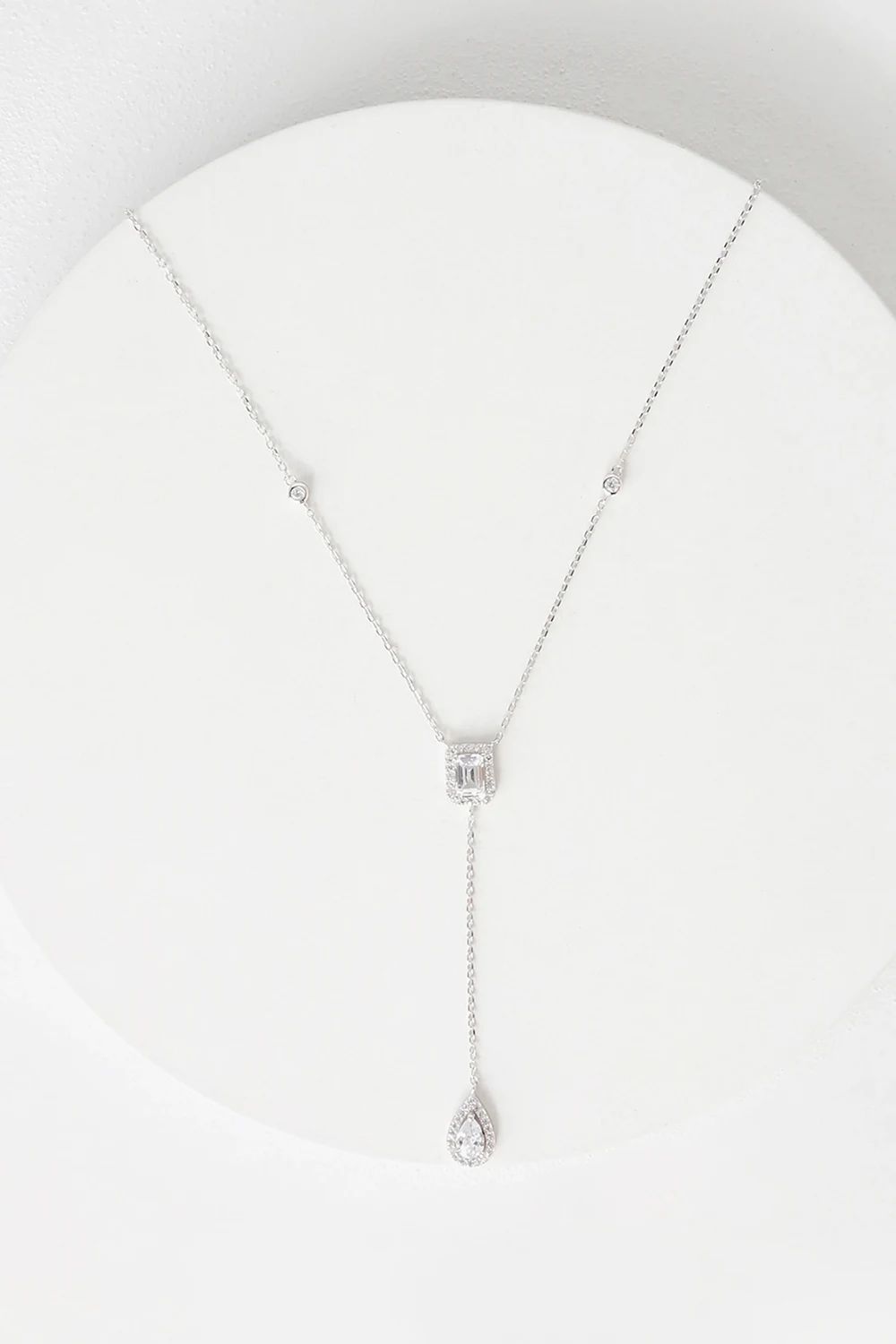 Love of the Light Sterling Silver Rhinestone Drop Necklace | Lulus
