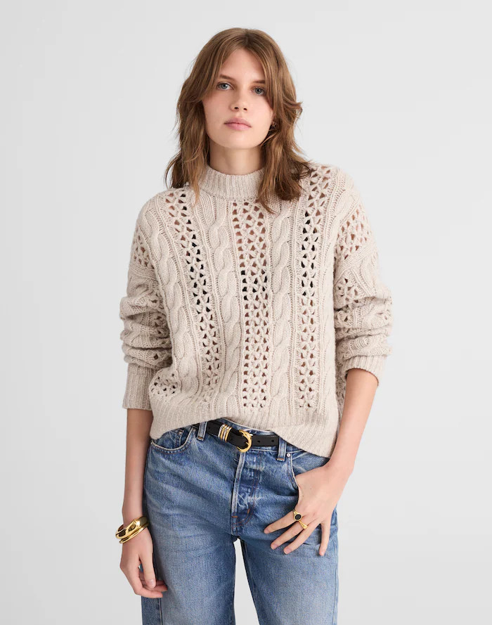 Marled Cable-Knit Sweater | Madewell