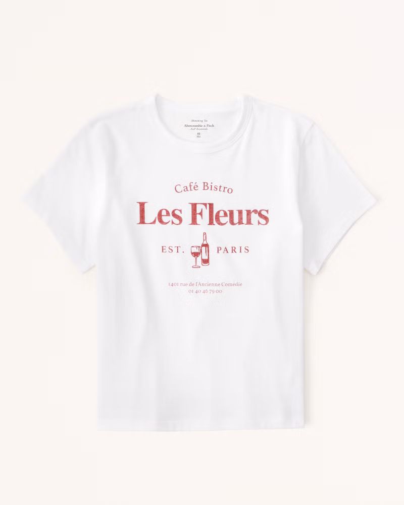 Women's Short-Sleeve Cafe Graphic Skimming Tee | Women's Tops | Abercrombie.com | Abercrombie & Fitch (US)