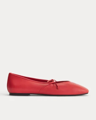 Leather Keyhole Flat by Everlane in Classic Red, Size 9 | Everlane