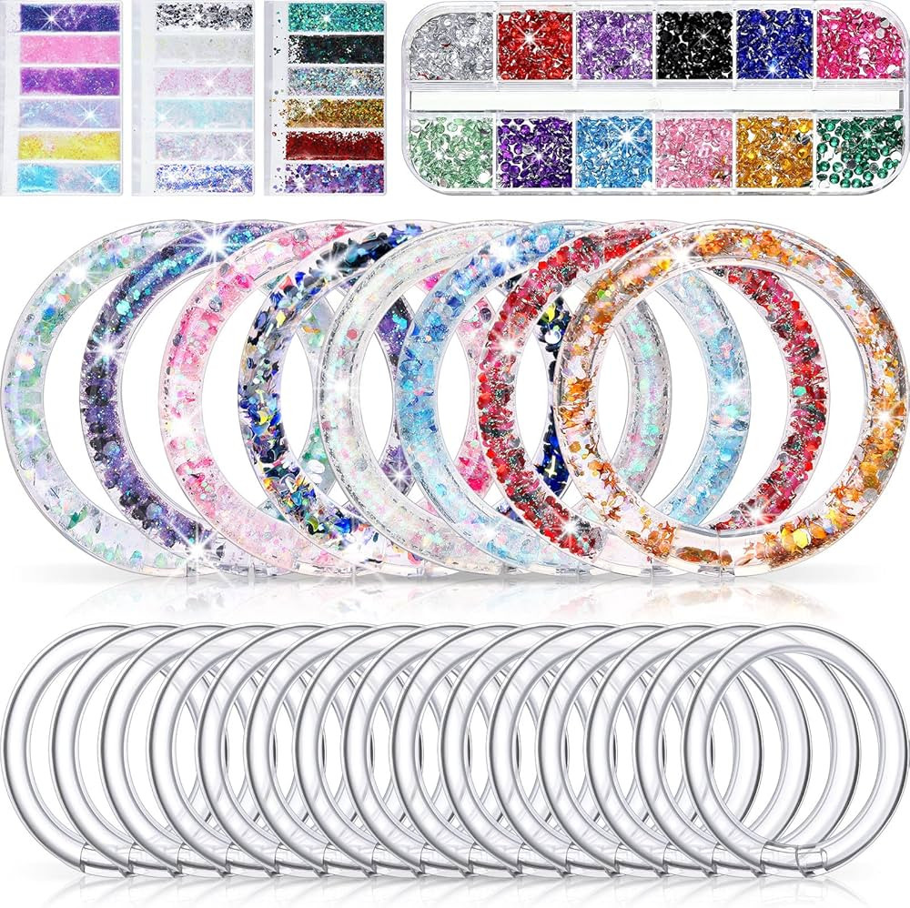 22 Pcs Make Your Own Glitter Water Bracelets Craft Kit for Girls 6+ Years Old Fun Craft Kit for G... | Amazon (US)