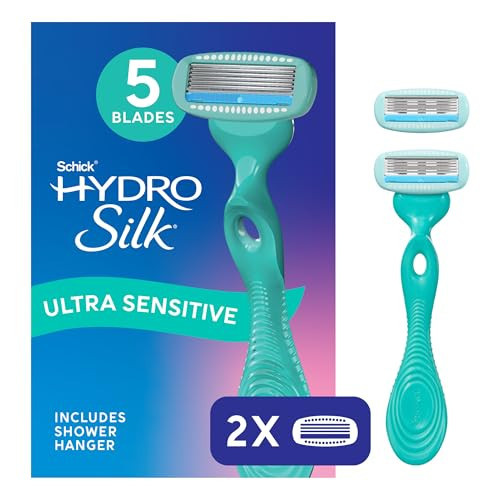 Schick Hydro Silk Sensitive Women's Razor | 5-Blade Razors for Women Sensitive Skin | Womens Razors Sensitive Skin | 1 Handle & 2 Razor Blade Refills | Amazon (US)