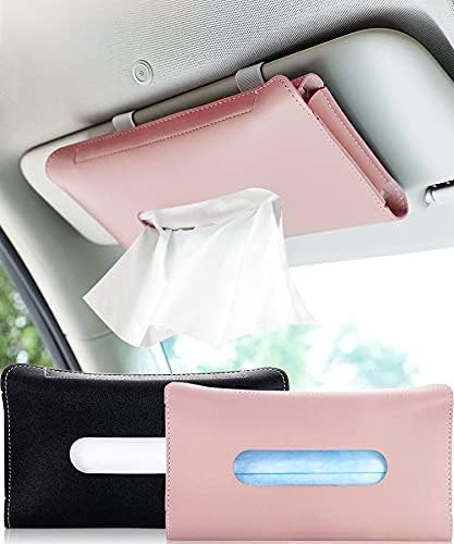 Car Tissue Holder, Visor Tissue Holder for Car, Mask Holder for Car Visor, PU Leather Tissue Box Hol | Amazon (US)