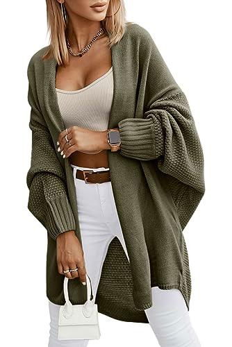 Miladusa Oversized Cardigans for Women Fall 2025 Trendy Open Front Batwing Sleeve Long Cardigan S... | Amazon (US)