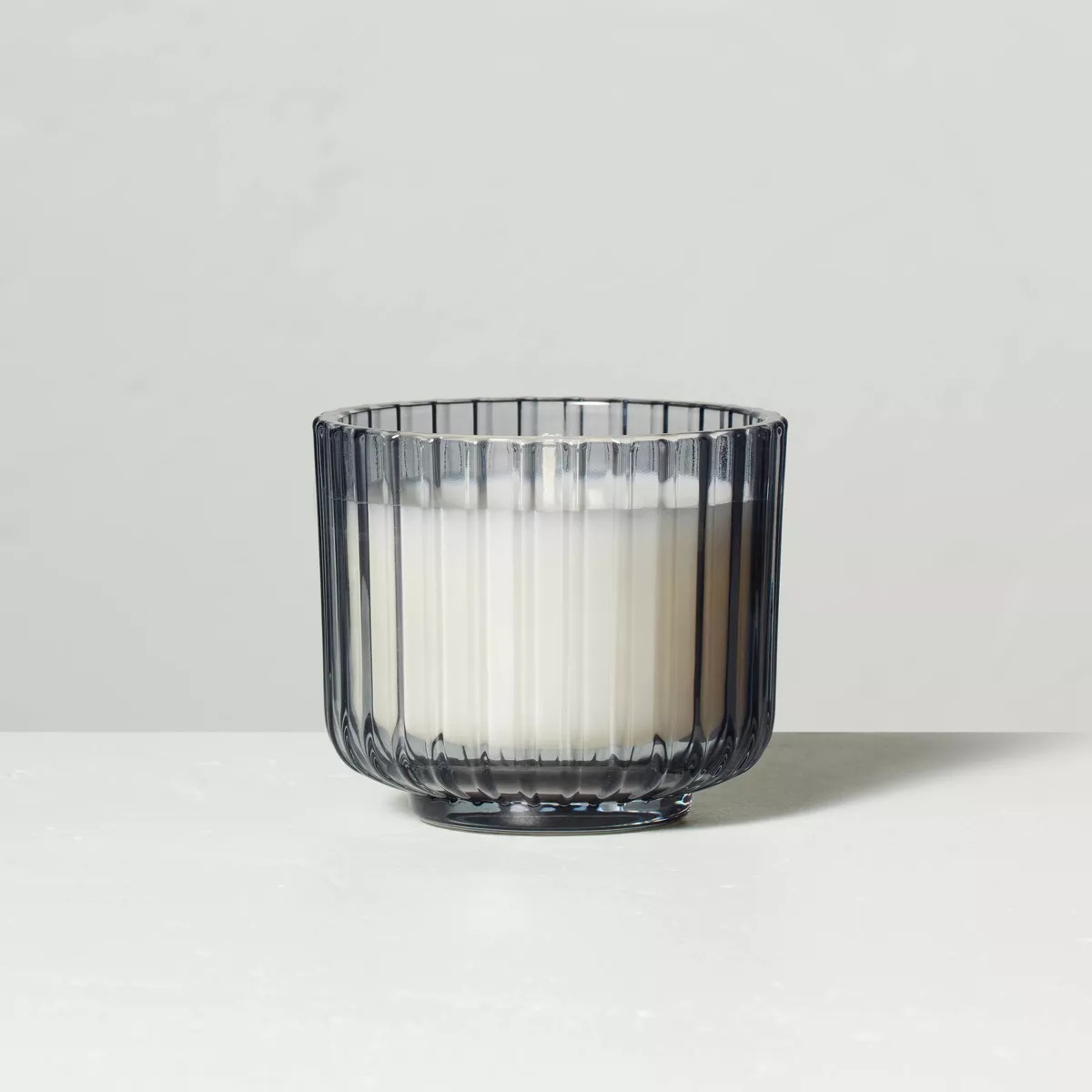 Ribbed Glass Cashmere & Suede Jar Candle Gray - Hearth & Hand™ with Magnolia | Target