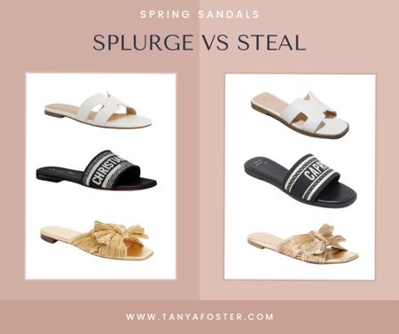 Splurge vs steal chic spring sandals! 

#LTKSeasonal #LTKfindsunder50 #LTKshoecrush