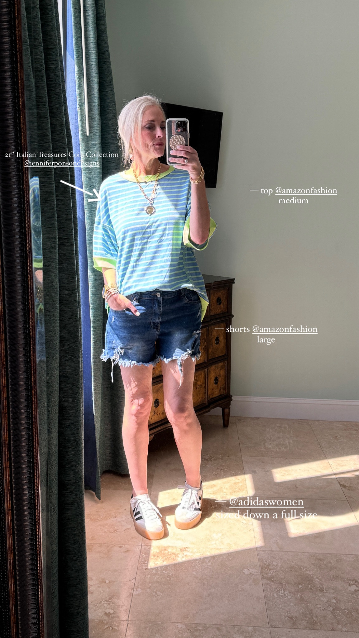 OOTD for traveling home from the beach! Recently ordered this striped tee and it is to die for! I am wearing it in a size medium. Paired with my favorite everyday denim shorts and my adidas sambae (size down).



#LTKOver40 #LTKTravel #LTKStyleTip