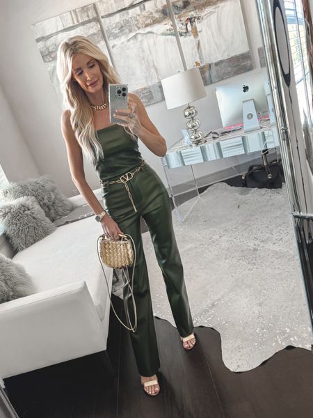 TGIF BEAUTIES ✨✨✨ If you’re looking for an UNEXPECTED date night or GNO look I’ve got you covered! The gorgeous faux leather top and matching pants fit like a glove and this olive green color is stunning! I loved it topped off with the white blazer to make it look very springish! 

The top runs small so size up one size. I’m wearing  a size small. The pants run tts, I’m wearing an XS. 

Comment links to get these outfit details sent to your DM. 


#LTKover40 #LTKstyletip #LTKfindsunder100