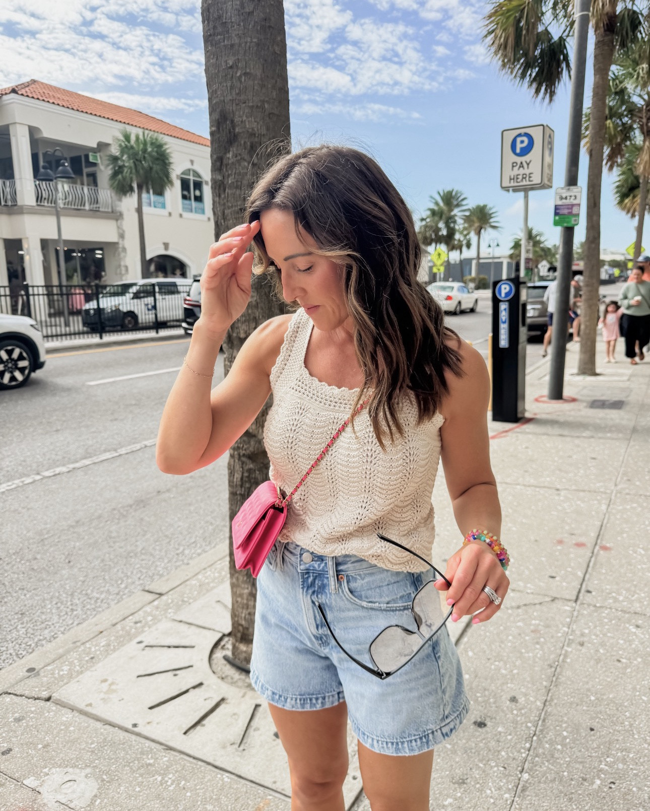 A perfect warm weather combo. 
LOVE a little sweater tank. Major sale. 
XS. 4 colors
Best denim shorts. TTS 25 here 
Borrow a designer handbag - code: TWOPEAS for first month free 💗

#LTKOver40 #LTKdayinmylife #LTKmomlife