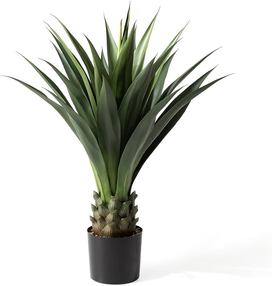 Glitzhome Artificial Tree 3.5ft Tall Fake Potted Spiked Agave Plant with Planter for Modern Home ... | Amazon (US)