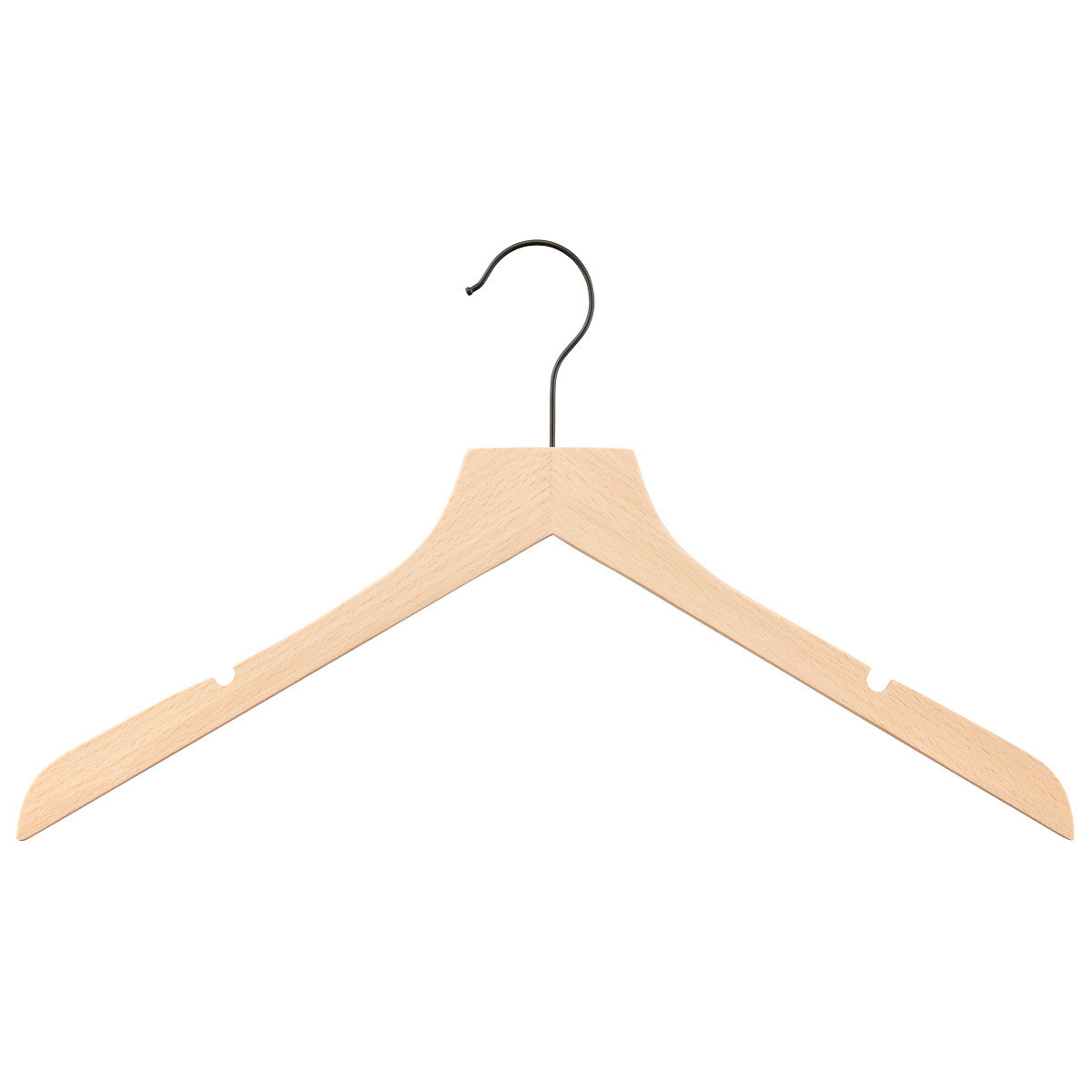 Slim Wooden Shirt Hanger w/ Notches Lotus Pkg/40 | The Container Store