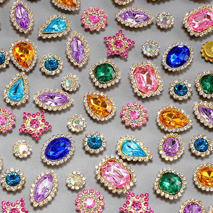 Sew on Rhinestones Assorted Color Claw Flatback Acrylic Gems for DIY | 150 Pcs Mixed Shapes Sew O... | Amazon (US)