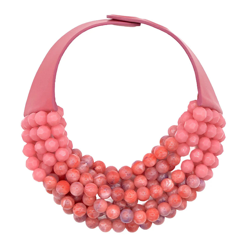 BELLA NECKLACE - ROSE MARBLE STRAWBERRY | Heidi Houston