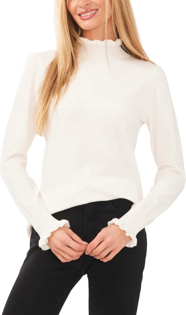 Ruffle Mock Neck Sweater | Nordstrom