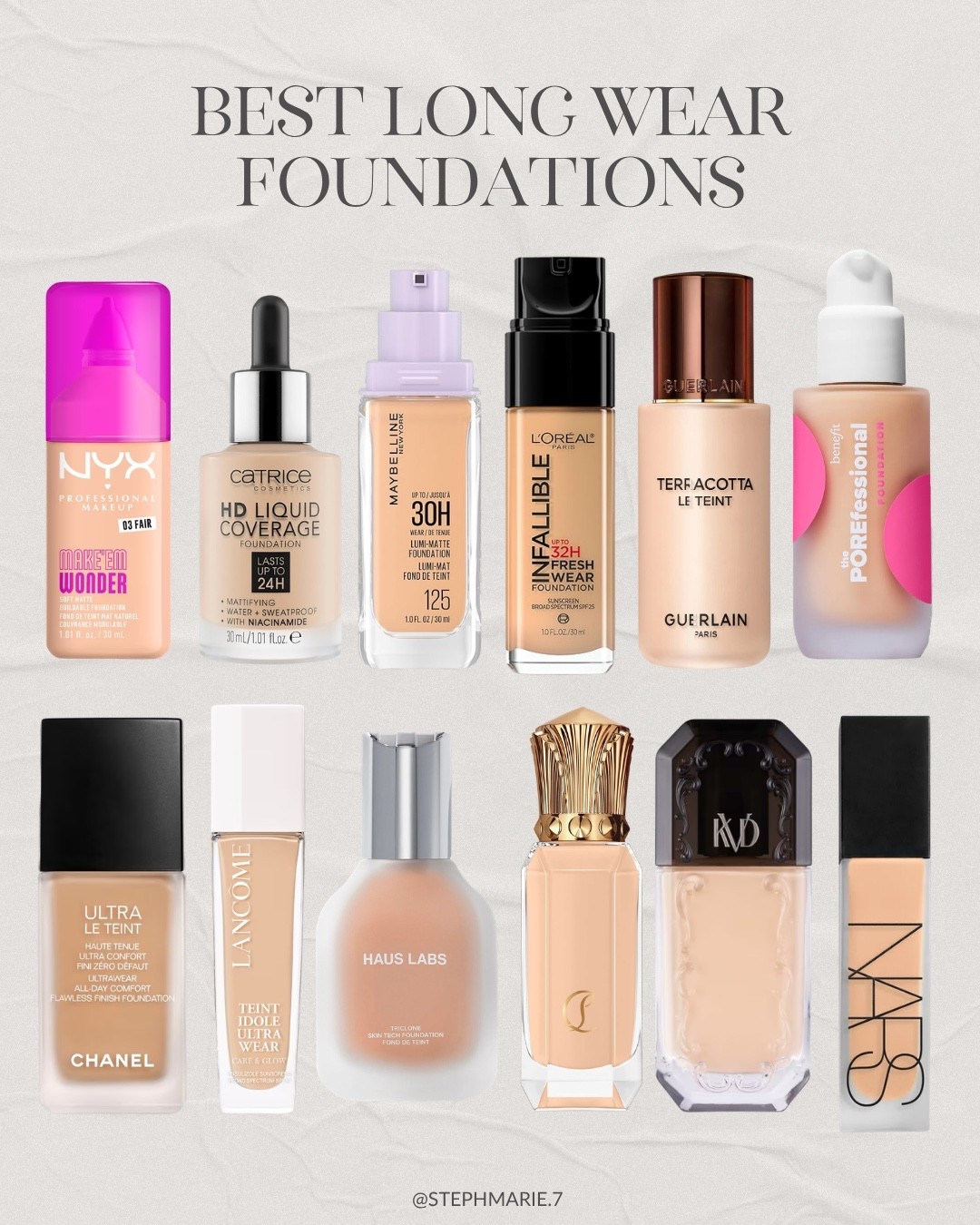 Looking for a new foundation that works for mature skin and is longwearing? These are my top recommendations! They all work ell it fine lines and wrinkles, are actually longwearing, and work well with both setting spray and without!

#LTKSeasonal #LTKOver40 #LTKBeauty