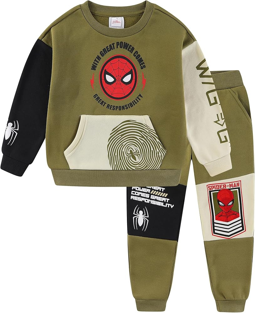 Marvel Spider-Man Boys Sweatshirt and Pant Sets for Toddlers and Big Kids | Amazon (US)