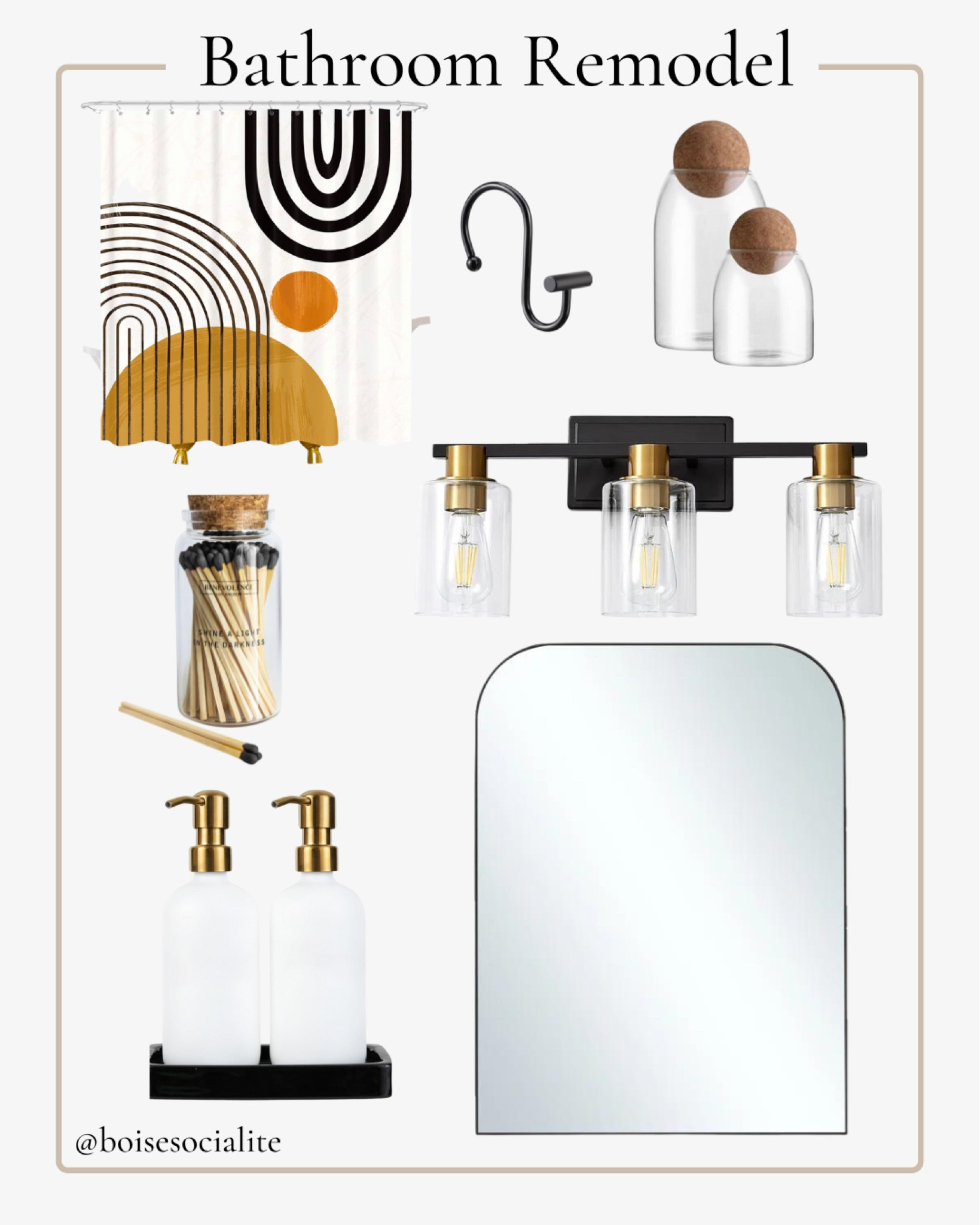 Modern Bathroom Decor Rounded Mirrors 3 tier lighting Glass Soap and Lotion Dispenser 

#LTKhome