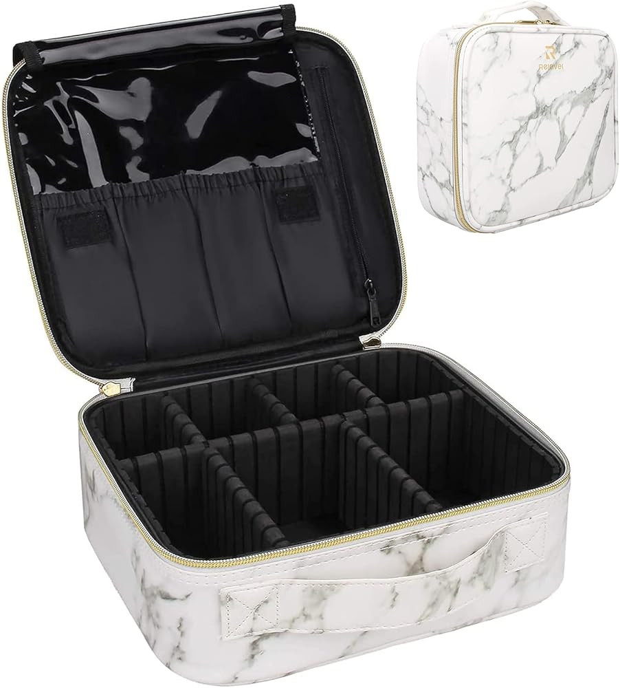 Amazon.com: Marble Makeup Bags,Portable Makeup Organizer Bag Travel Case Professional Jewelry Sto... | Amazon (US)