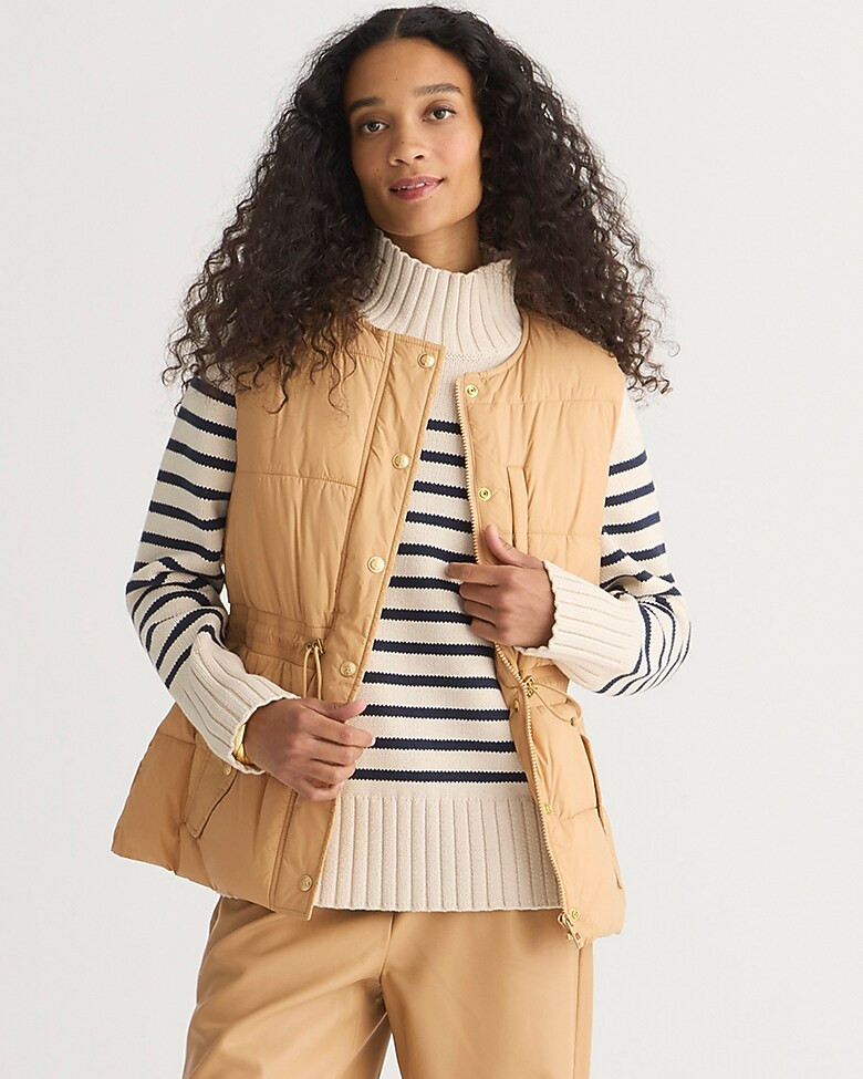 Cinched-waist puffer vest with PrimaLoft® | J. Crew US