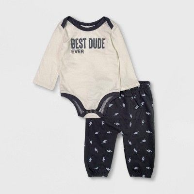 Grayson Mini Baby Boys' 2pc 'Best Dude' Top & Bottom Set - White | Target