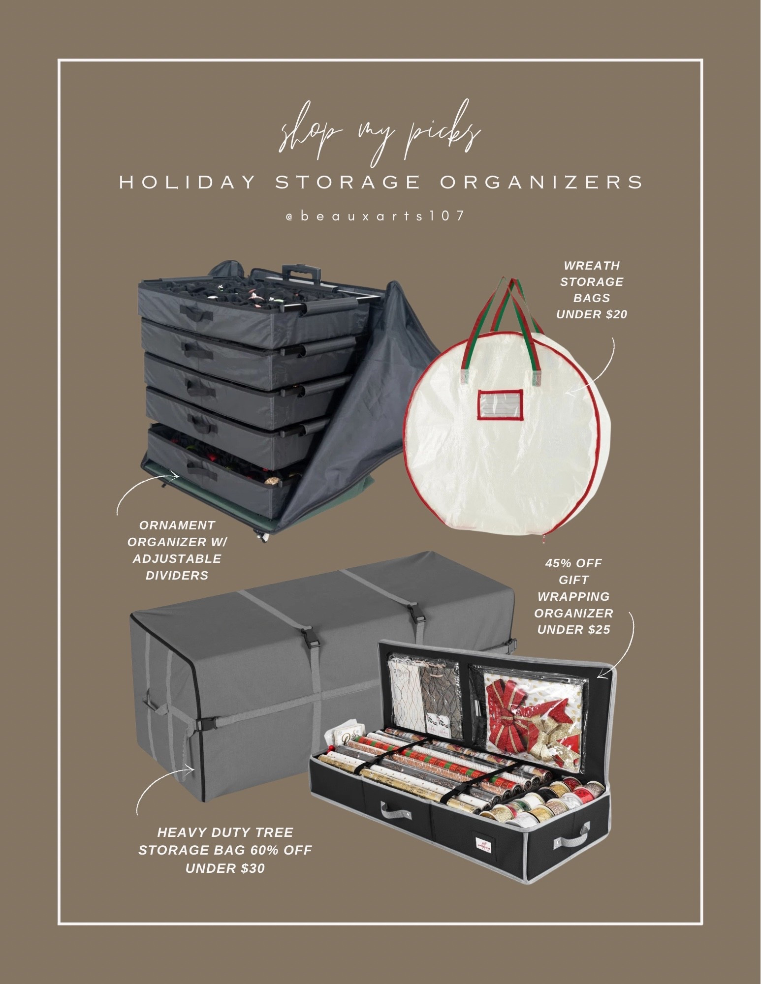 These holiday storage items are great to keep all the holiday items organized! 

#LTKHome #LTKSaleAlert #LTKHoliday