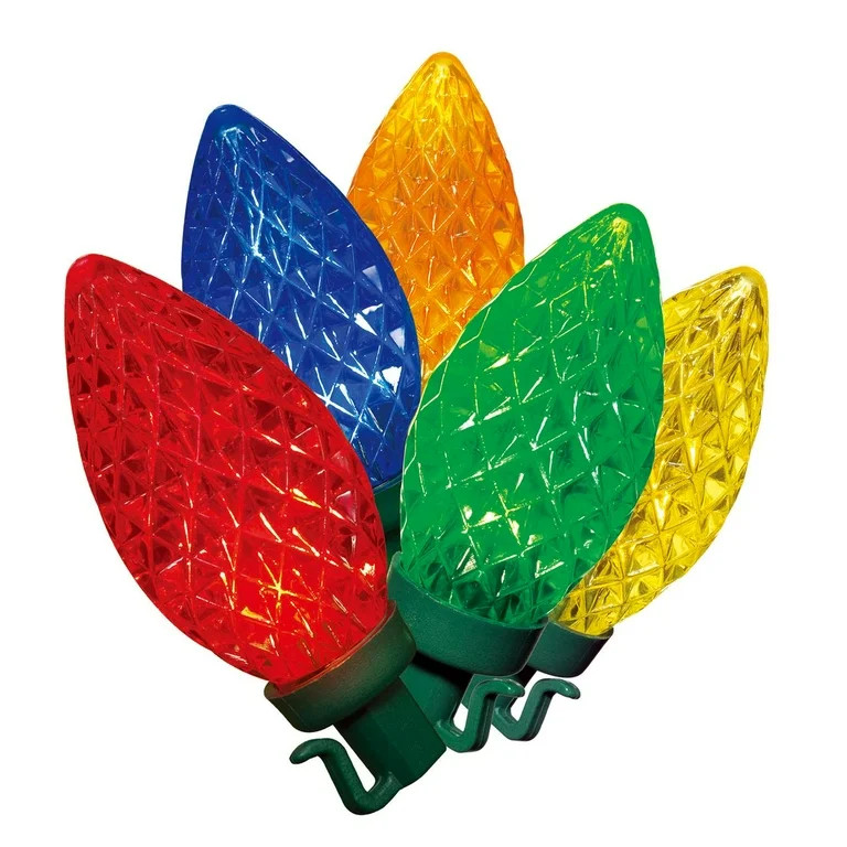 Luces Navideñas C9 LED con Corte de Diamante para Interior/exterior, 100 Unidades, Multicolor, 5... | Walmart (US)