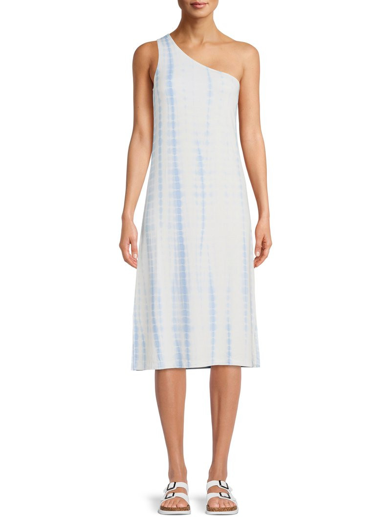 Time and Tru Women's One-Shoulder Tie-Dye Dress | Walmart (US)