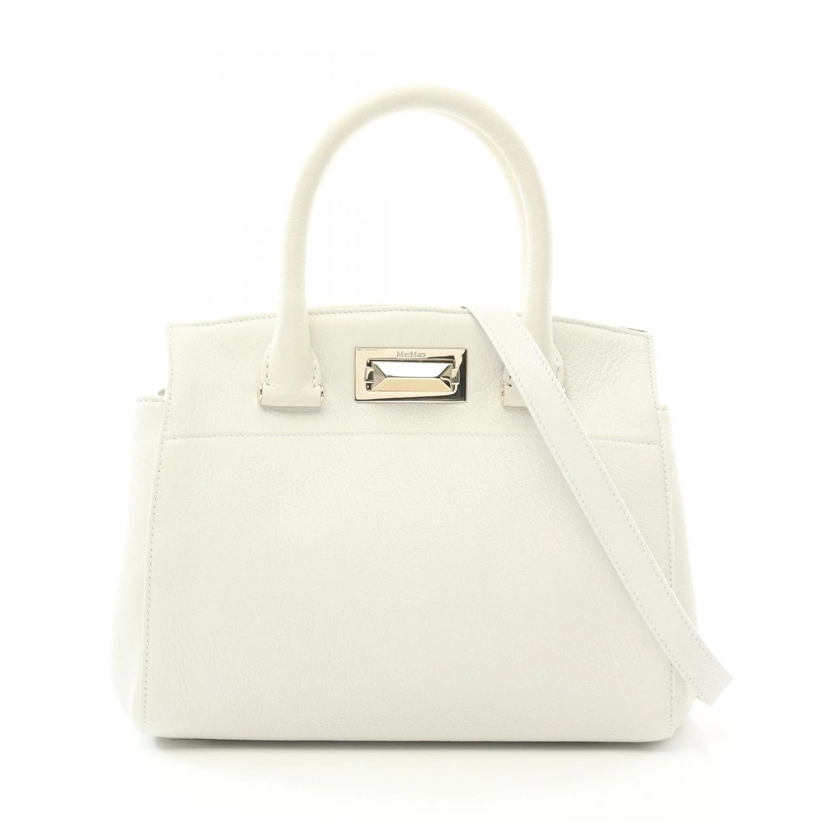 Max Mara Leather Hollywood Handbag White | Shop Simon