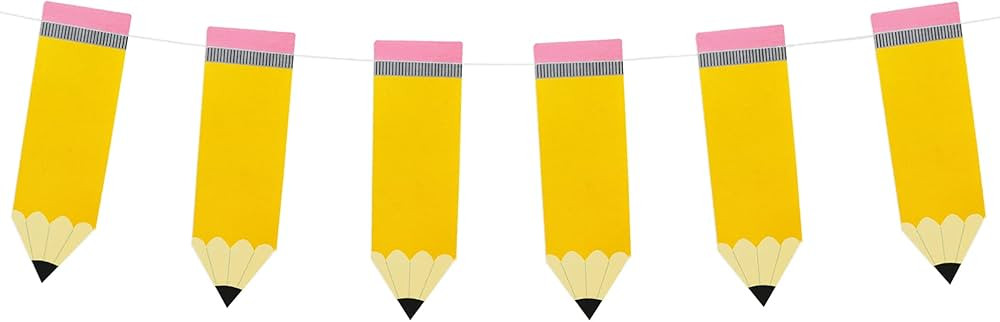 Partyprops Pencil Banner | Pencil Garland | Kindergarten Banner | Classroom Decor | Pencil Party ... | Amazon (US)