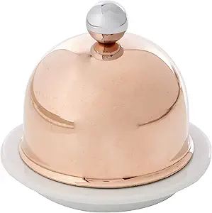 Mauviel M'Tradition Copper Porcelain Butter Dish With Stainless Steel Knob, 3.5-in, Made in Franc... | Amazon (US)