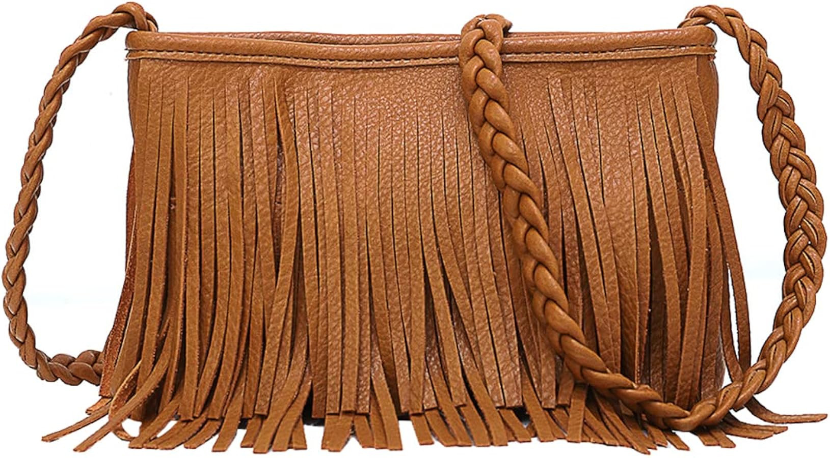 Stylish Fringe Crossbody Bag Bohemian Sling Bag Brown Lightweight Purse Hippie Small Shoulder bag... | Amazon (US)