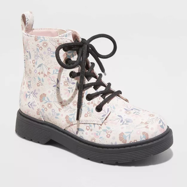 Girls' Zoe Zipper Lace-Up Combat Boots - art class™ | Target