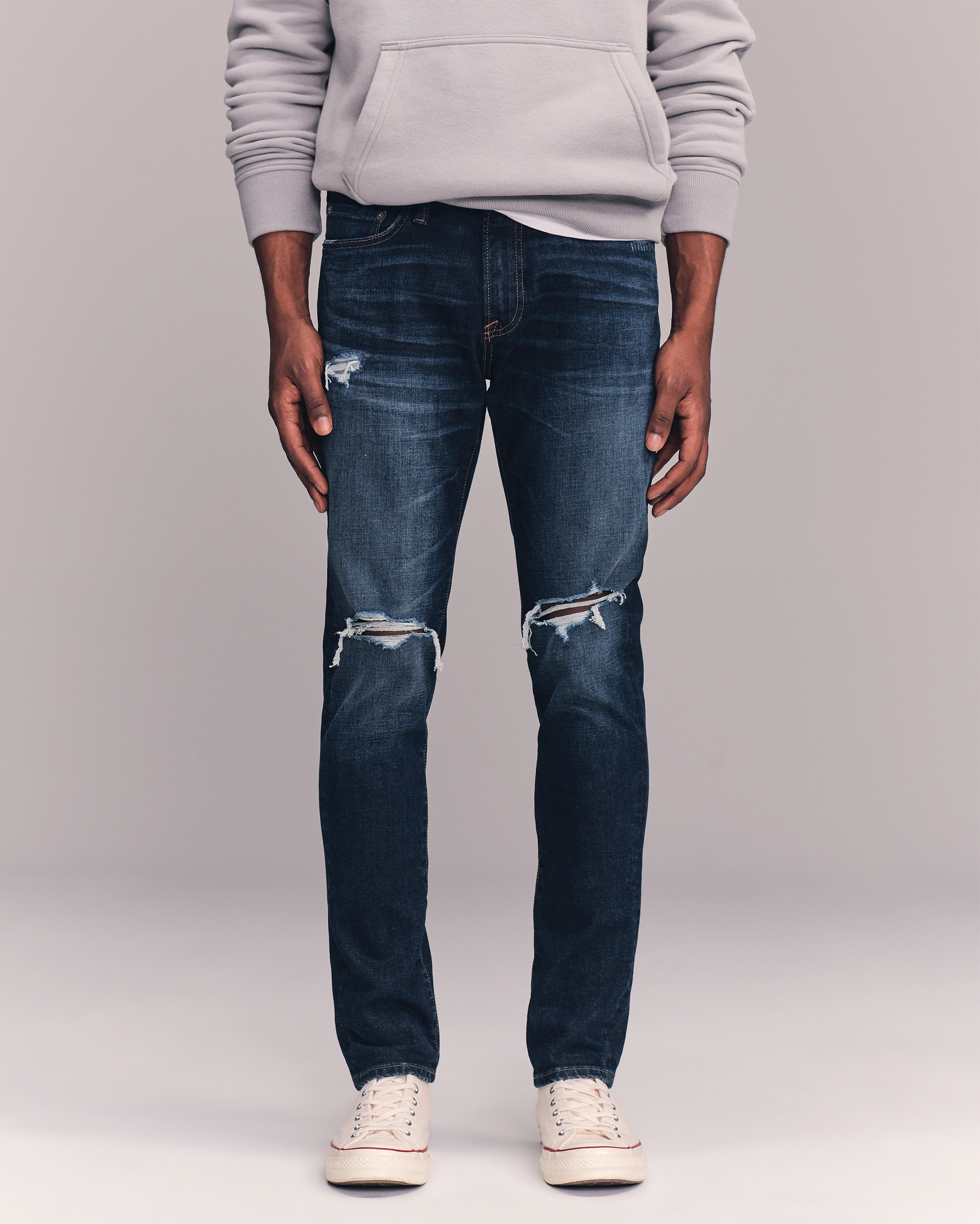Ripped Athletic Skinny Jeans | Abercrombie & Fitch (US)