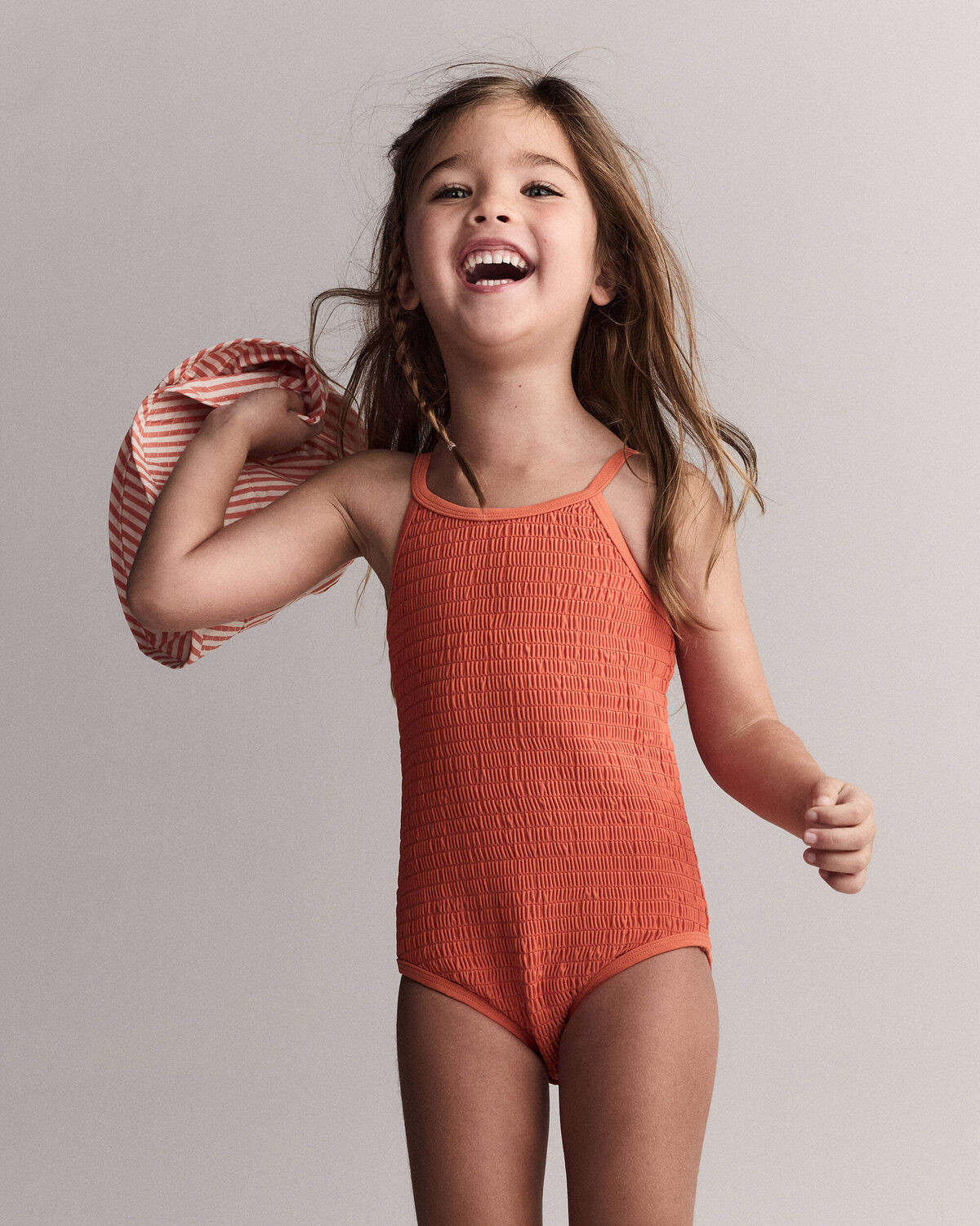 Toddler Girl Smocked One-Piece Swimsuit - Orange | Carter's Inc