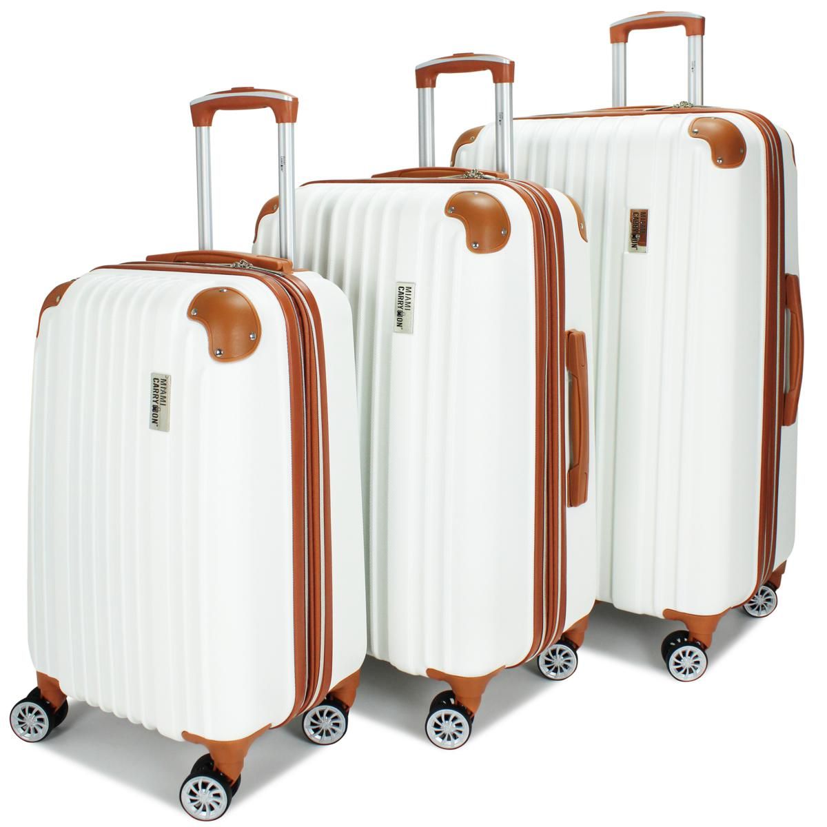 Miami Carryon Collins 3-Piece Expandable Retro Spinner Luggage Set | HSN
